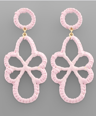 Pink Oval Flower Earring