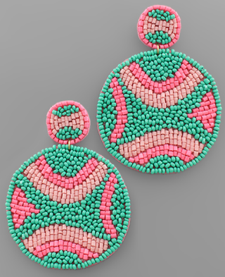 Pink Pattern Seed Earring