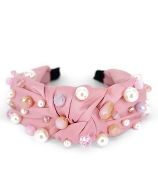 Pink Pearl Stud Headband