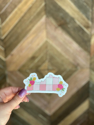 Pink Plaid KY Sticker