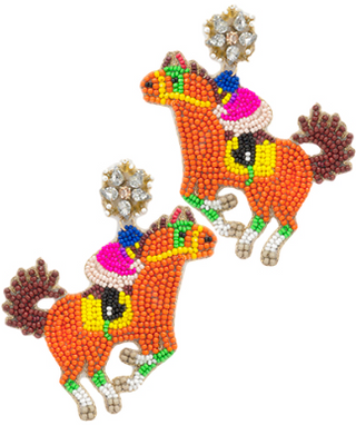 Pink Racehorse Earring