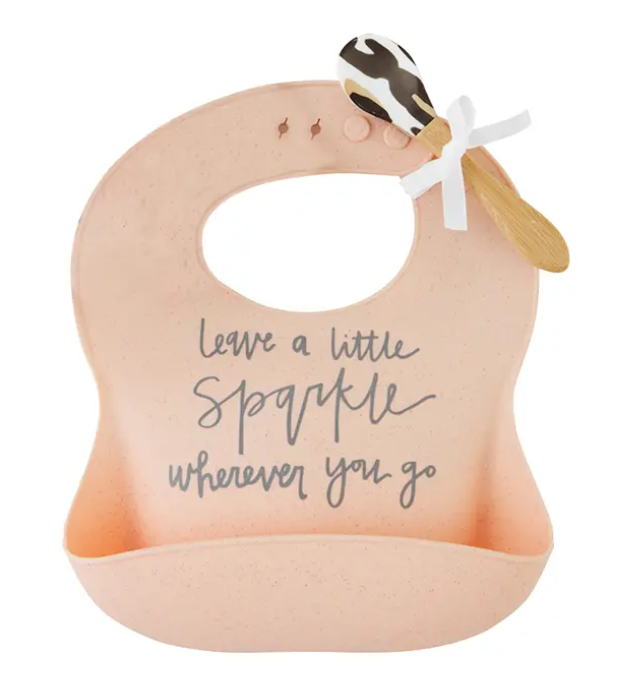 Pink Silicone Bib Set