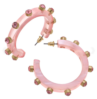 Pink Skyler Rhinestone Hoop