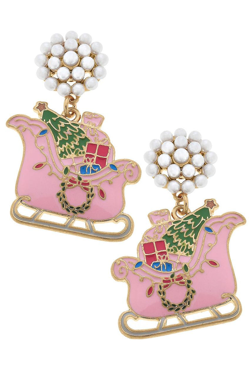 Pink Sled Earring