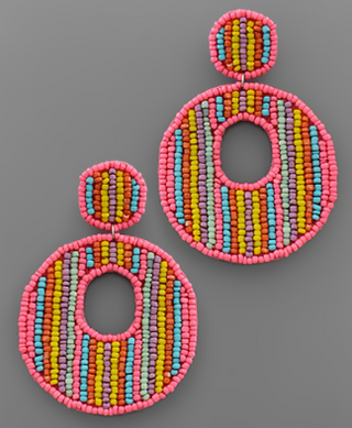 Pink Stripe Earring