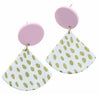Pink With Gold Dotted Triangle Earring