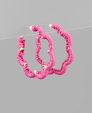 Pink Wrapped Wavy Hoop