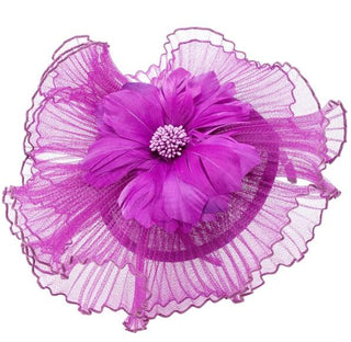Plum Pleated Flower Fascinator