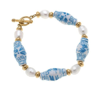 Porcelain Pearl Toggle Bracelet