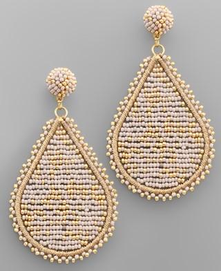 Purple Beaded Teardrop Earring