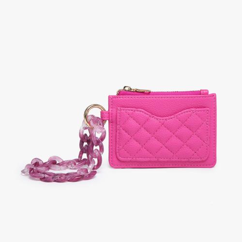Purple Quilted Wallet Wristlet