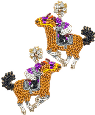 Purple Racehorse Earring