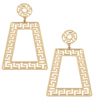 Quinnie Greek Key Open Earring