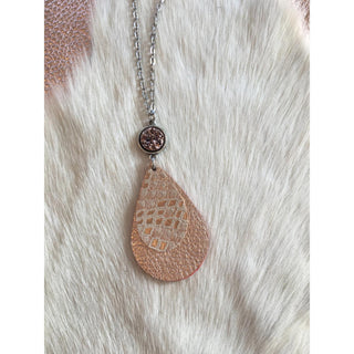 RG Snakeskin Teardrop Silver Necklace