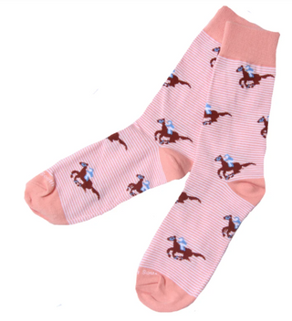 Raceday Coral Stripe Socks