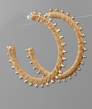 Rachel Hoop Earring Beige