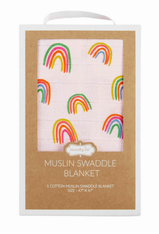 Rainbow Muslin Swaddle