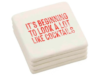 Raise Holiday Xmas Coaster Set