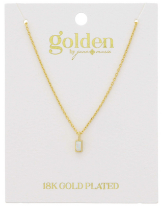 Rectangle Opal Necklace