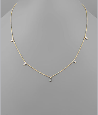Rectangle Pave Necklace