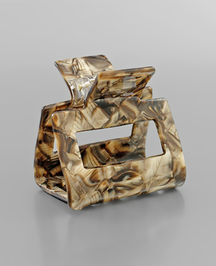 Rectangular Hair Clip Brown