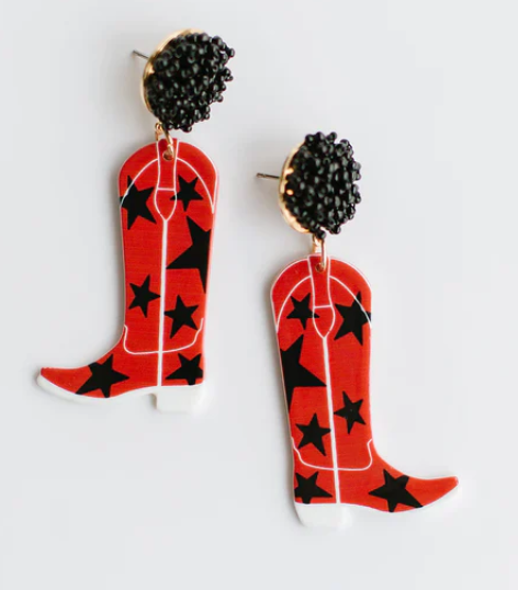 Red/Black Boots Earrings