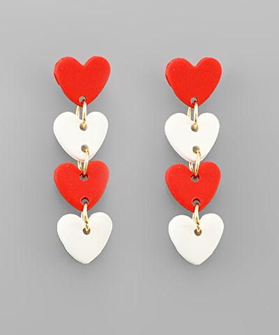 Red 4 Heart Earring