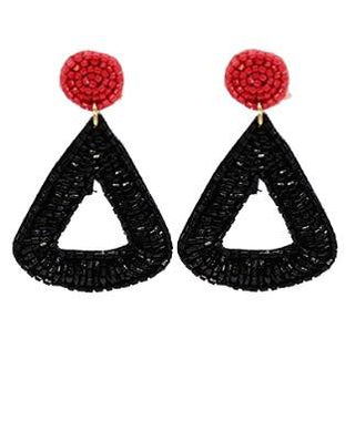 Red/ Black Beaded Earring