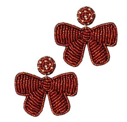 Red Bow Earring