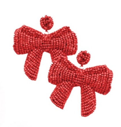 Red Bow Earrings