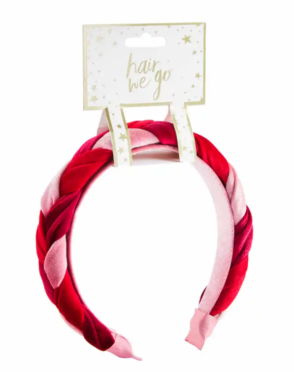 Red Braided Velvet Headband