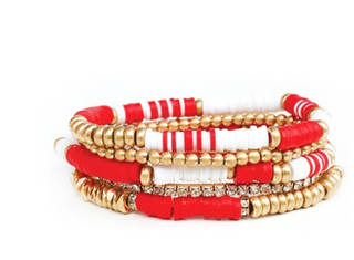 Red Carrie Bracelet Stack