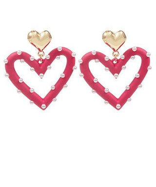 Red Coated Heart Earring