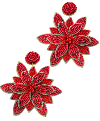 Red Flower Earring