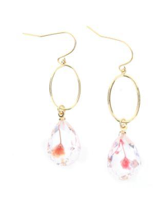 Red Glitter Open Oval Dangle Earring
