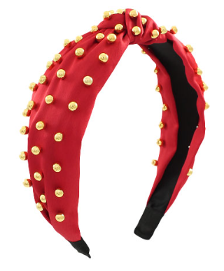 Red Golden Ball Headband