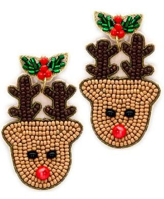 Red Nose Reindeer Earring