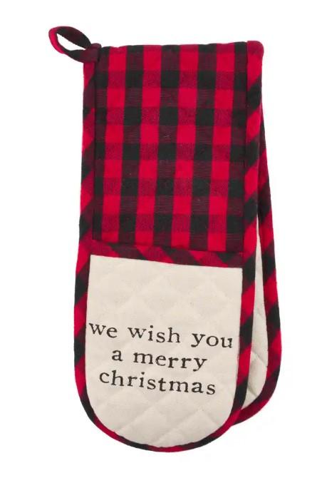 Red Plaid Oven Double Mitt