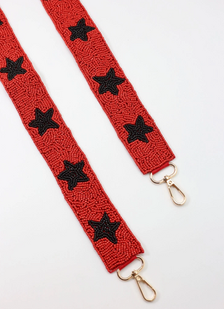 Red Star Beaded Purse Strap