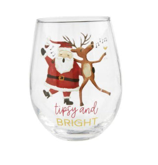 Reindeer Drinking Wine Glass