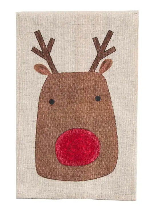 Reindeer Farm Painted Towel