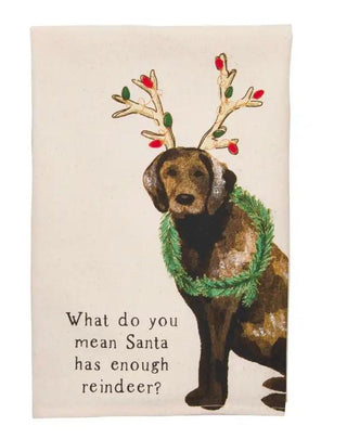 Reindeer Painted Dog Towel