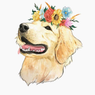 Retriever Flower Crown Sticker