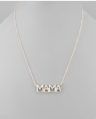 Rhinestone MAMA Necklace