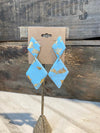 Rhombus Clay Earring Blue