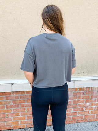 Ribbed Cropped Pocket Tee (More Colors)