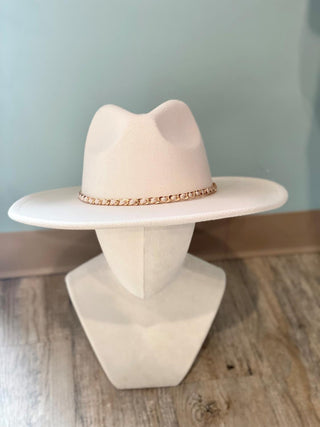 Ribbon & Chain Ivory Fedora