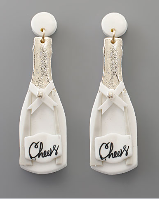 Ribbon Champagne Clay Earring