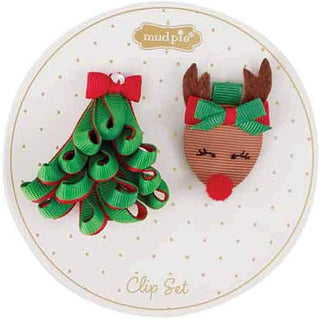 Ribbon Tree & Reindeer Clips
