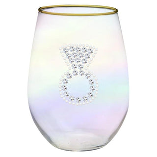 Ring Rhinestone Wine Glass